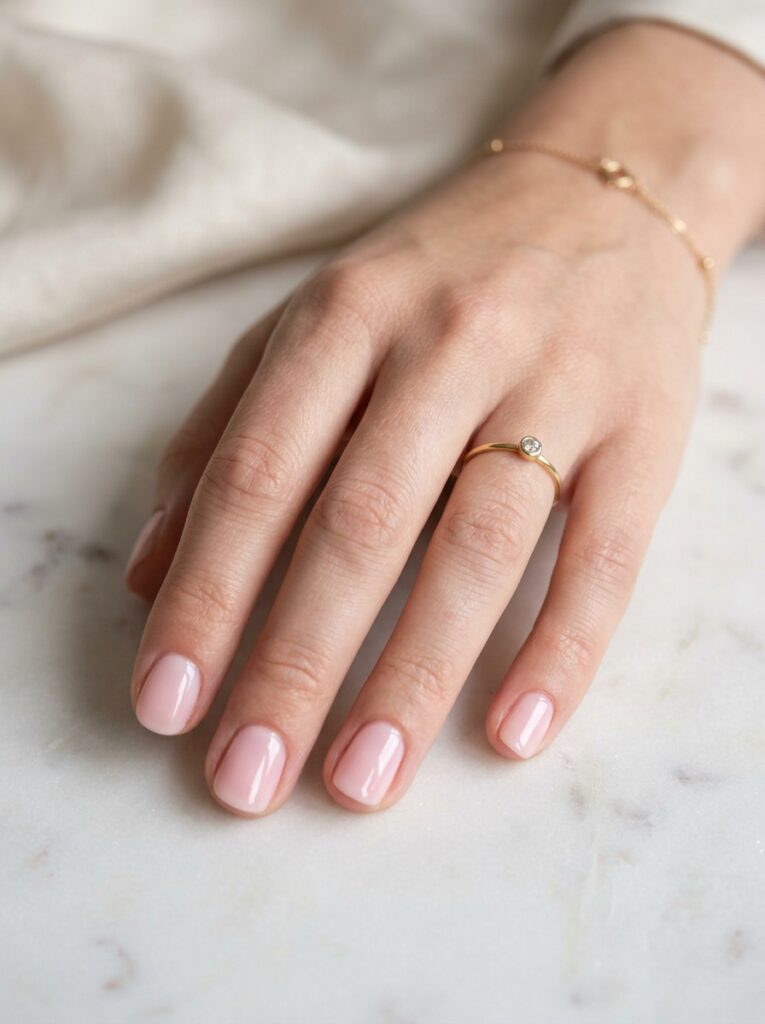 Milky Pink Short Nails Designs