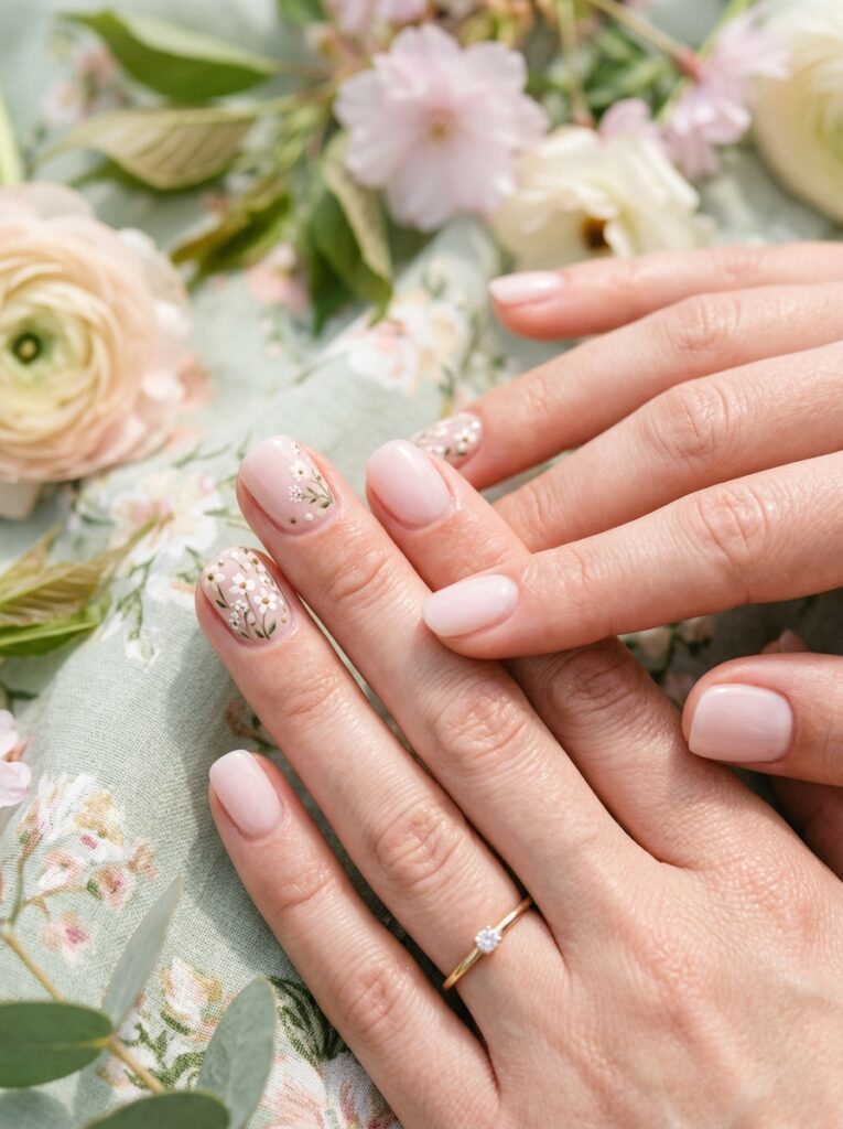 Milky Pink Short Nails Designs