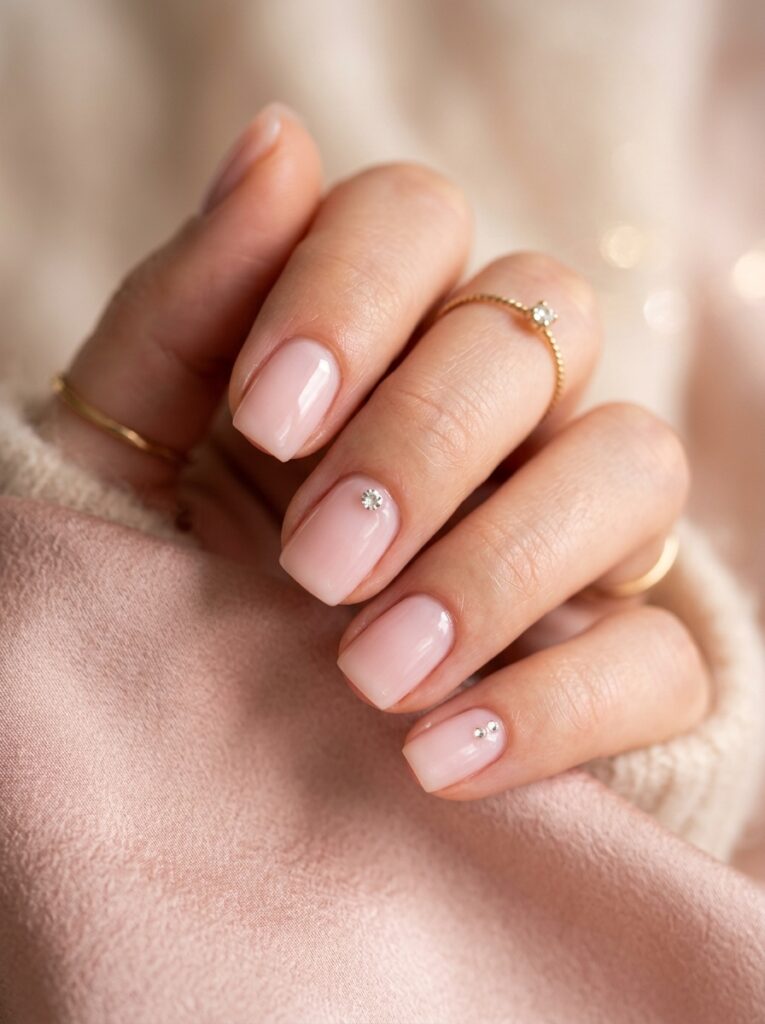 Milky Pink Short Nails Designs
