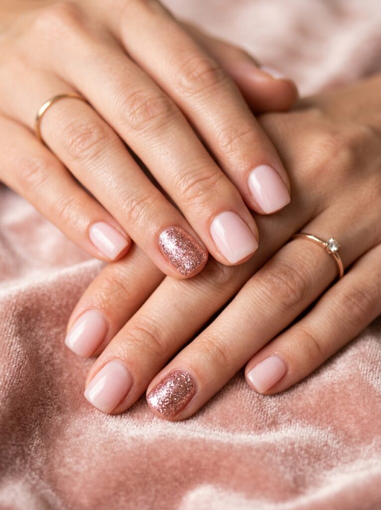 Milky Pink Short Nails Designs
