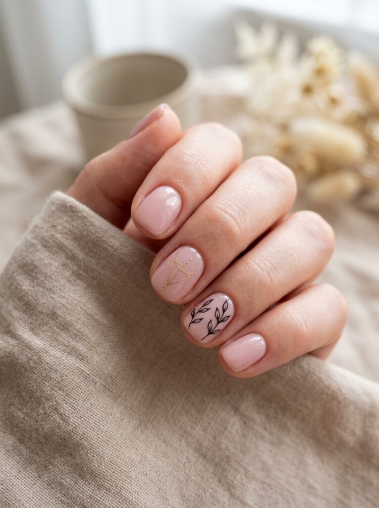 Milky Pink Short Nails Designs