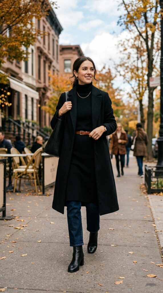 Dark Blue Jeans Fall Outfit Ideas