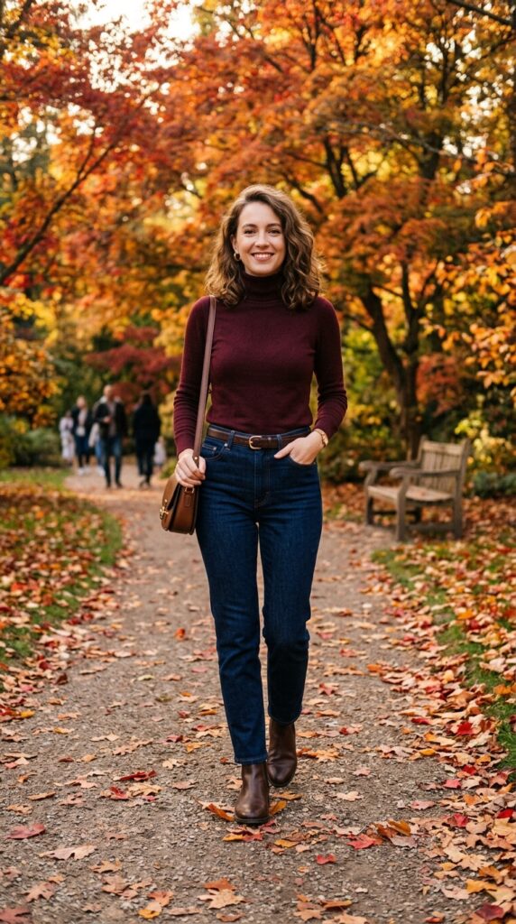 Dark Blue Jeans Fall Outfit Ideas