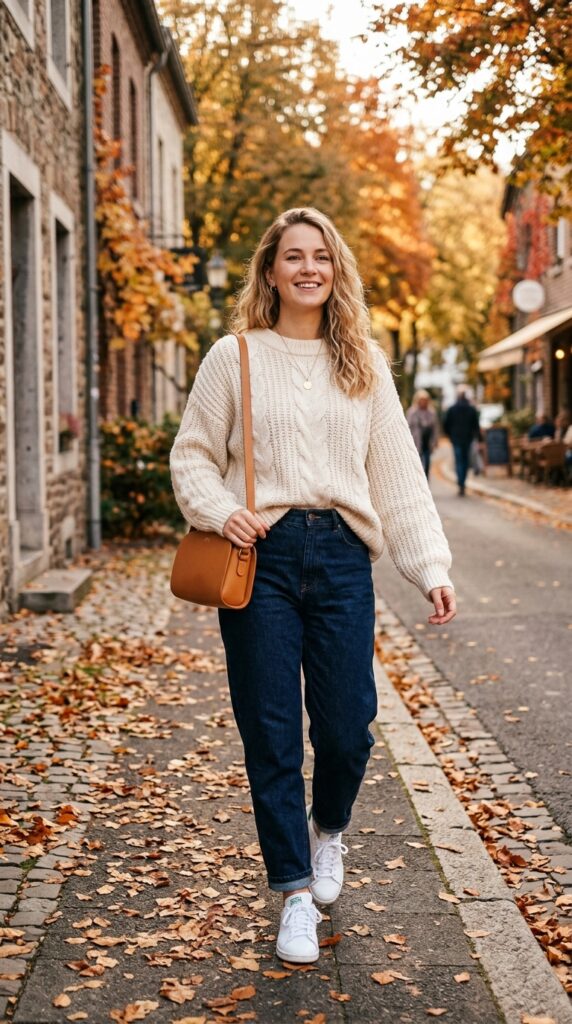 Dark Blue Jeans Fall Outfit Ideas