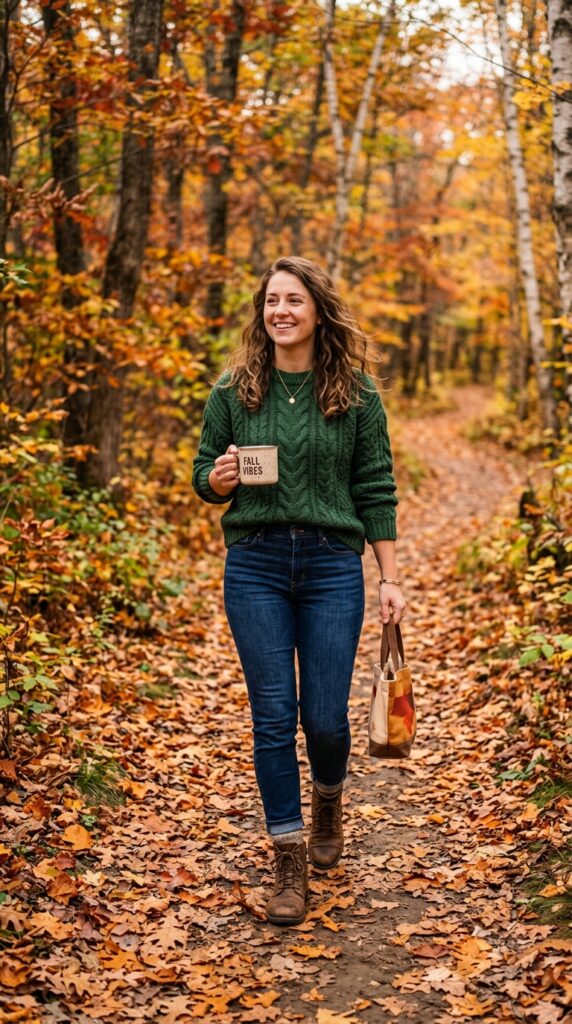 Dark Blue Jeans Fall Outfit Ideas