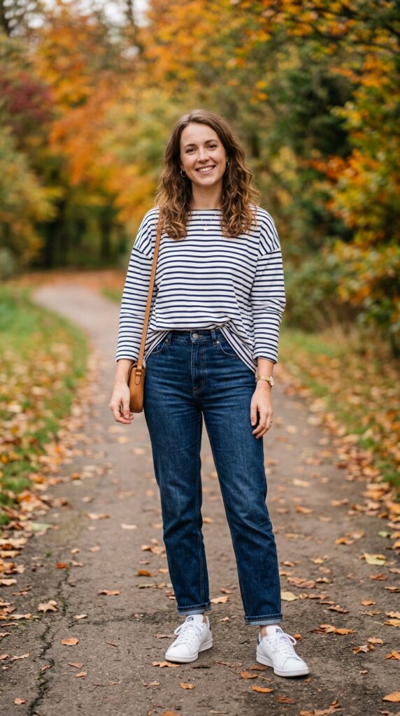Dark Blue Jeans Fall Outfit Ideas