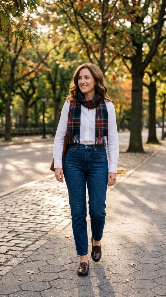Dark Blue Jeans Fall Outfit Ideas
