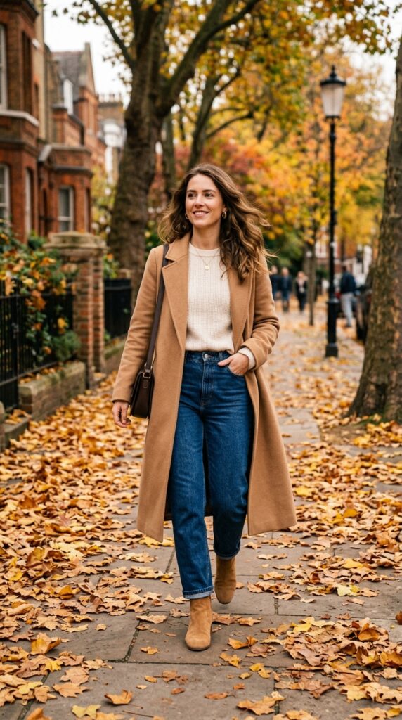 Dark Blue Jeans Fall Outfit Ideas