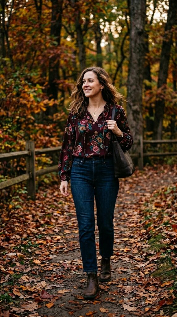 Dark Blue Jeans Fall Outfit Ideas