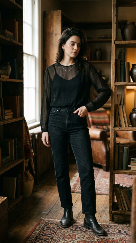 Chic Dark Feminine Outfits Casual Looks